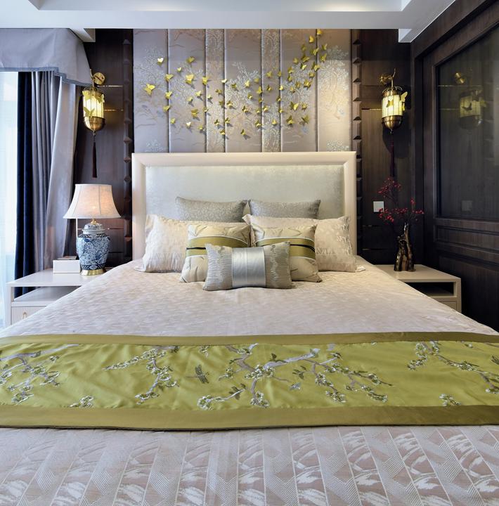 新中式風格家裝設計室內裝修效果圖-臥室 新中式風格家裝設計室內裝修效果圖-臥室