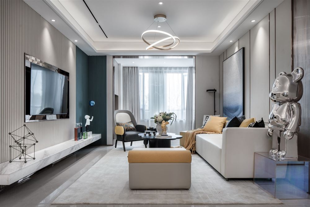 佛山市順德華潤置地廣場現代簡約風格三居室裝修案例