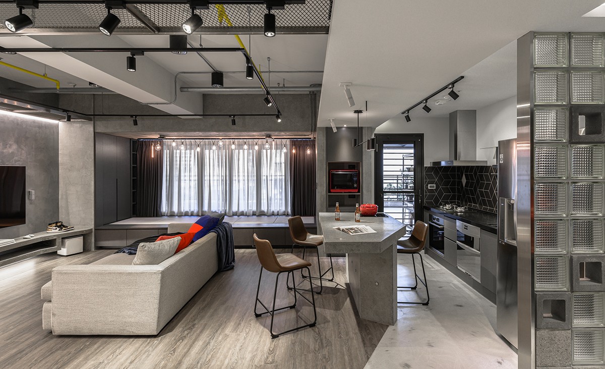 現(xiàn)代工業(yè)風(fēng)格家裝設(shè)計(jì)室內(nèi)裝修效果圖-客餐廳 現(xiàn)代工業(yè)風(fēng)格家裝設(shè)計(jì)室內(nèi)裝修效果圖-客餐廳