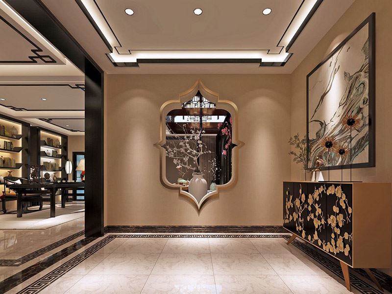 自貢市銀海·金域國際一期新中式風格別墅裝修案例