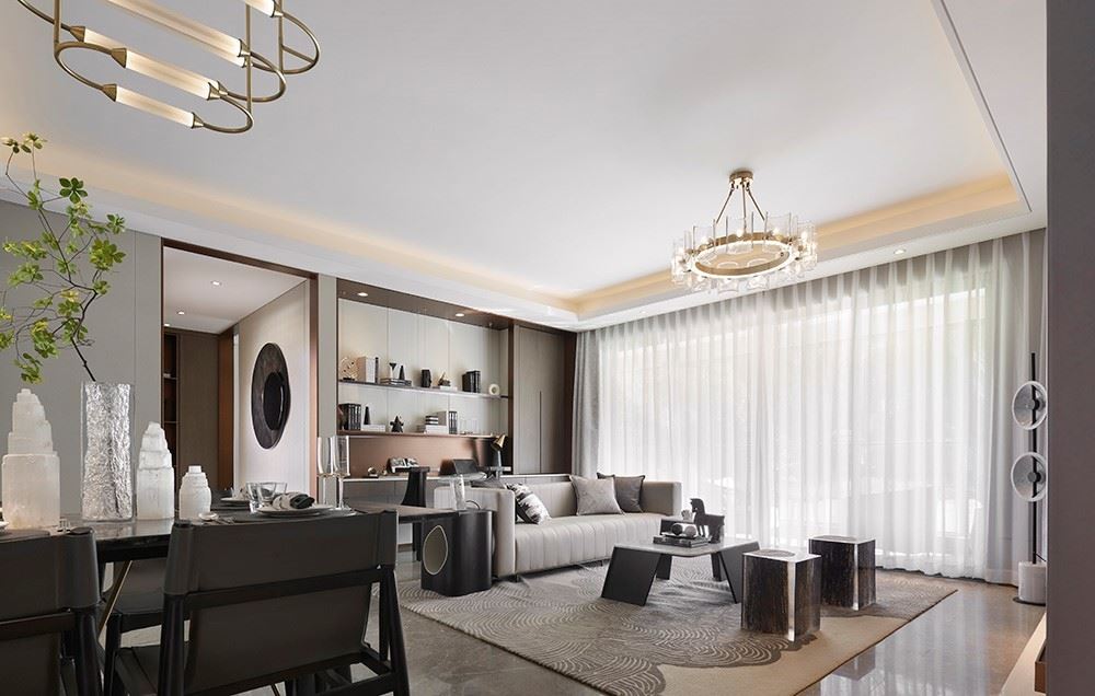 江門市恒大御景半島輕奢風格三居室裝修案例