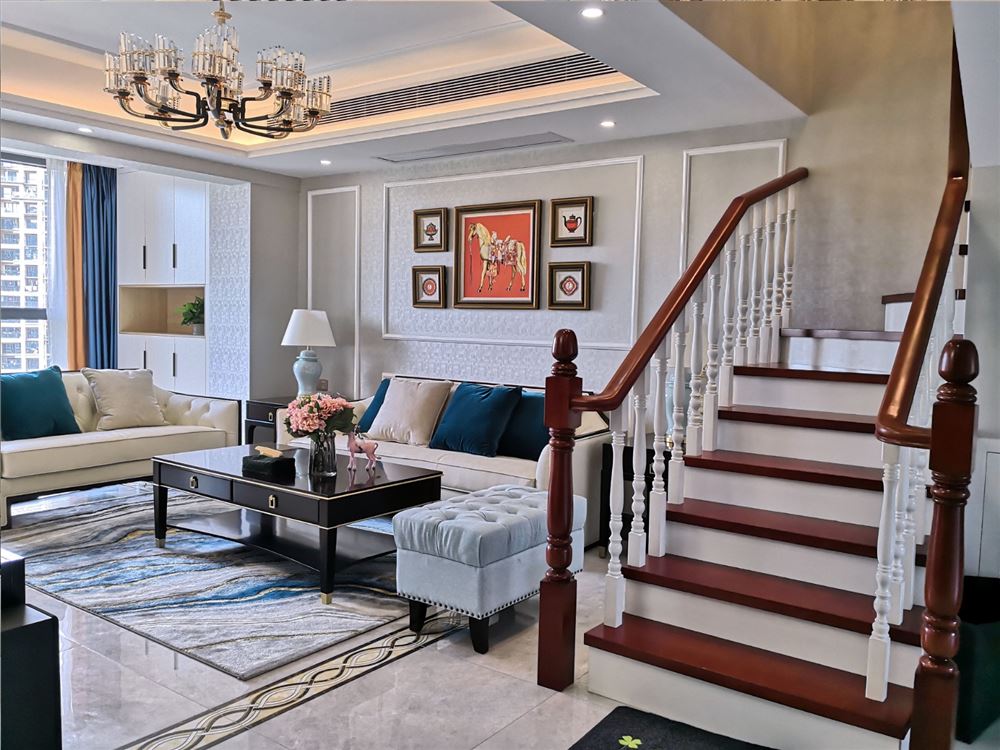 江門市匯銀江南富灣歐式風格復(fù)式裝修案例