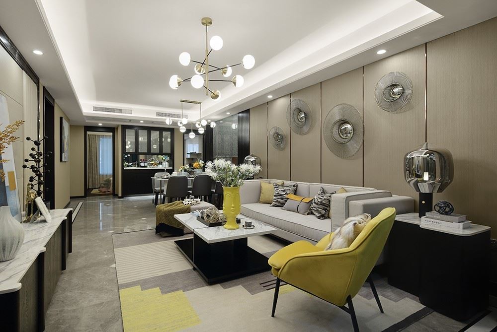 江門市江門奧園現代簡約風格三居室裝修案例