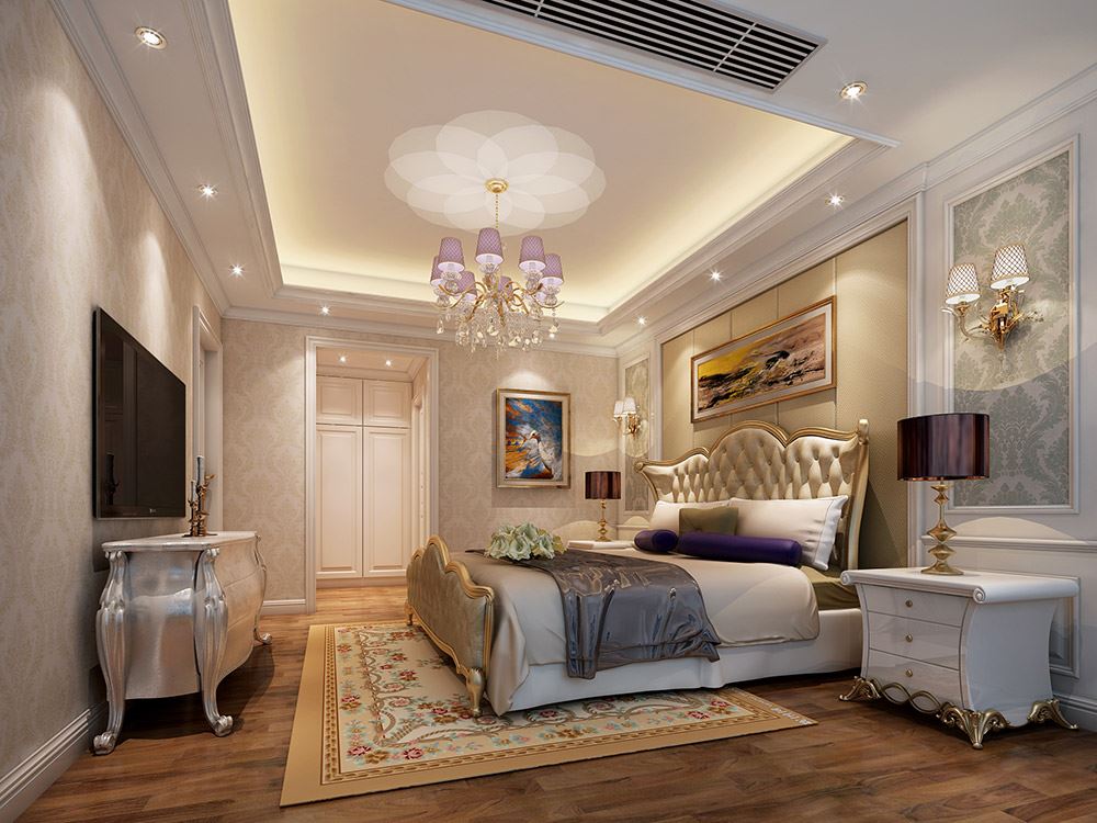 河源市新河灣歐式風(fēng)格四居室裝修案例