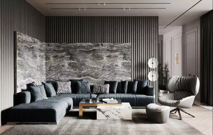 佛山裝修公司現代輕奢風格室內裝修效果圖-客廳 佛山裝修公司現代輕奢風格室內裝修效果圖-客廳