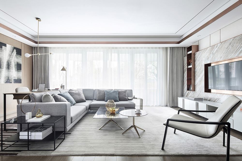 南寧市世茂茂御府別墅輕奢風格三居室裝修案例