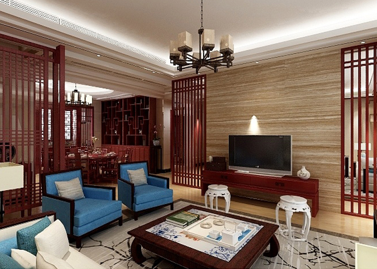 佛山市時(shí)代愛車小鎮(zhèn)(佛山)新中式風(fēng)格四居室裝修案例