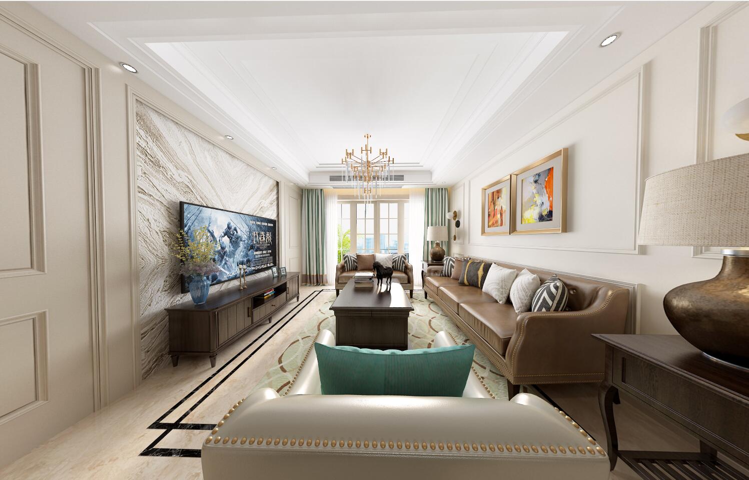 廣州市合景臻頤府歐式風格三居室裝修案例