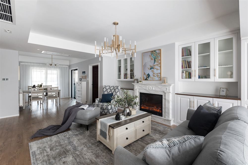 江門市保利中央公園歐式風(fēng)格三居室裝修案例