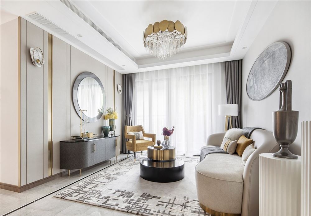 江門市萊茵華庭輕奢風格三居室裝修案例