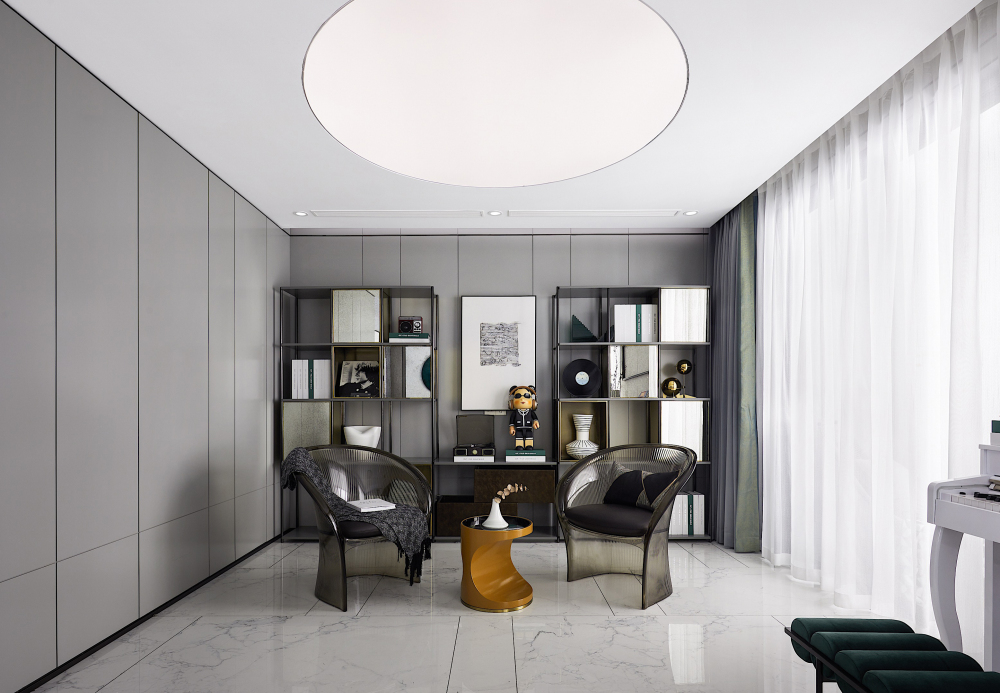 簡歐輕奢風格室內家裝案例效果圖-書房 簡歐輕奢風格室內家裝案例效果圖-書房