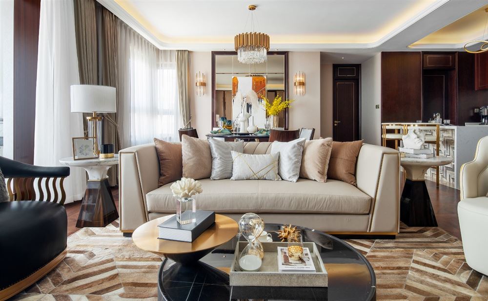 江門市東成家園輕奢風格三居室裝修案例