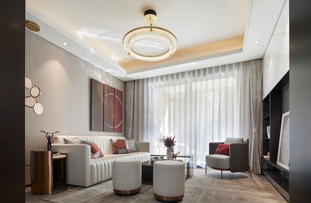 江門市富都新村輕奢風格三居室裝修案例