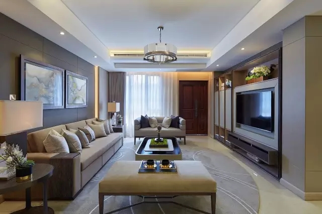 佛山裝修公司新中式風格室內裝修效果圖-客廳 佛山裝修公司新中式風格室內裝修效果圖-客廳