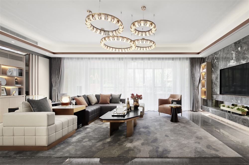 佛山市雅居樂·江畔明珠輕奢風格四居室裝修案例