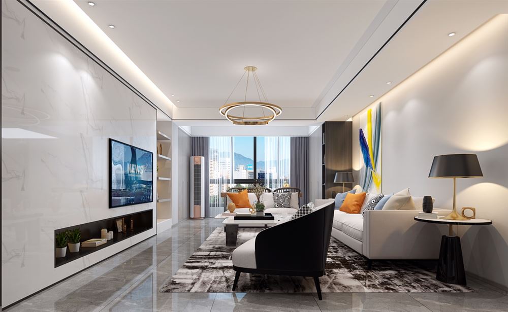 廣州市凱旋新世界輕奢風格三居室裝修案例