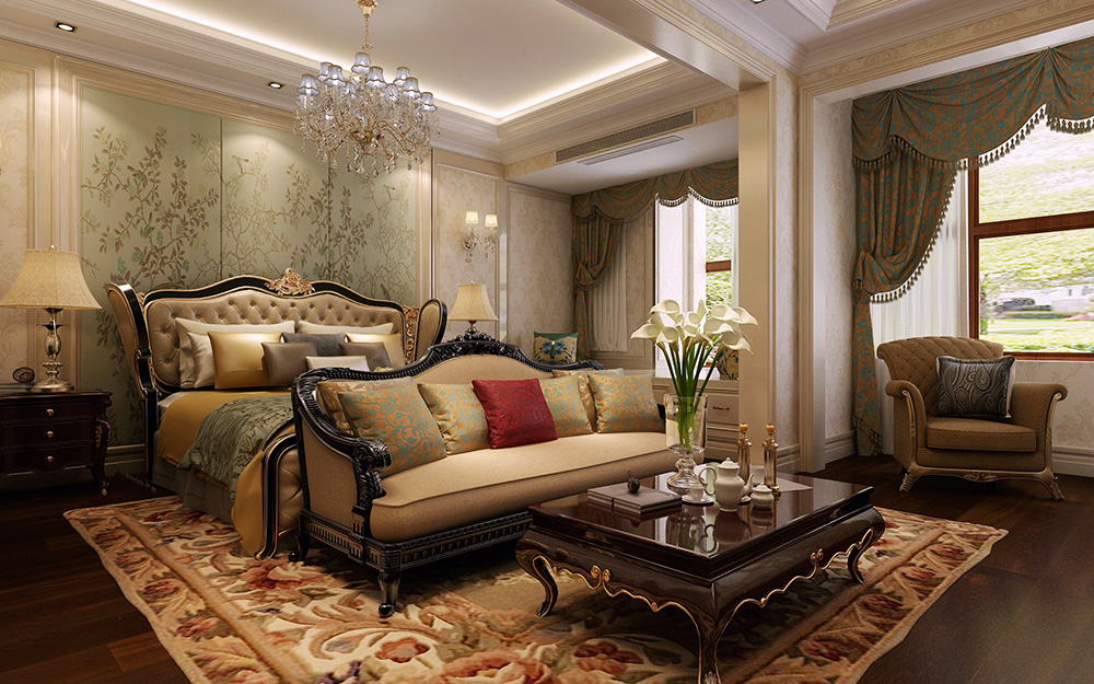歐式風格別墅裝修設計效果圖-龍光天瀛別墅430平米-別墅主臥裝修設計 歐式風格別墅裝修設計效果圖-龍光天瀛別墅430平米-別墅主臥裝修設計