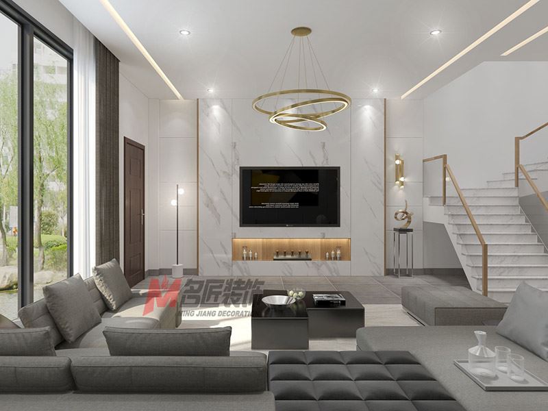 自貢市糍粑坳社區現代簡約風格別墅裝修案例