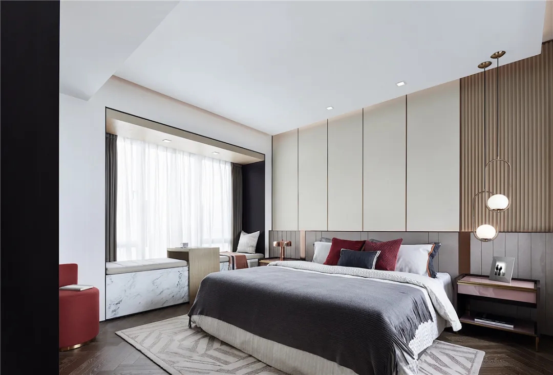 現(xiàn)代輕奢風(fēng)格室內(nèi)設(shè)計家裝案例-臥室 現(xiàn)代輕奢風(fēng)格室內(nèi)設(shè)計家裝案例-臥室