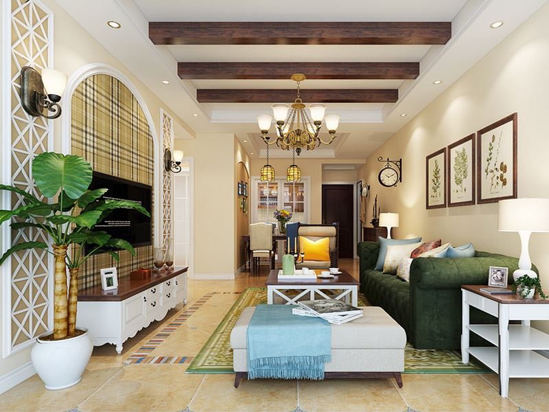 內江101-200平米田園風格萬晟城華府裝修設計案例