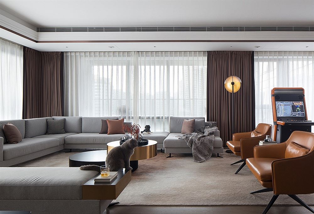 廣州市南沙奧園輕奢風格二居室裝修案例