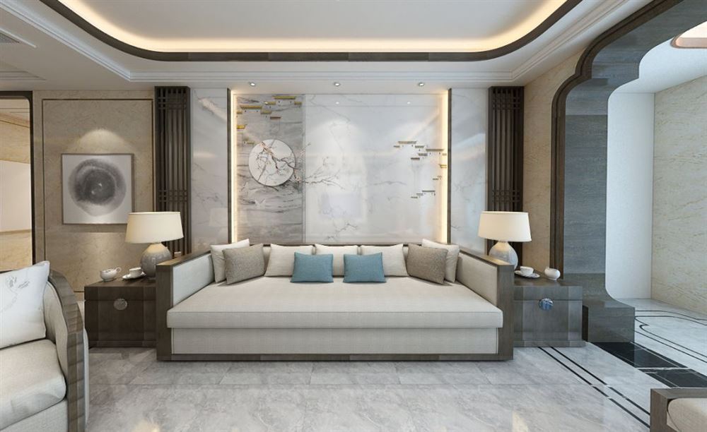 廣州市合景臻頤府新中式風格四居室裝修案例