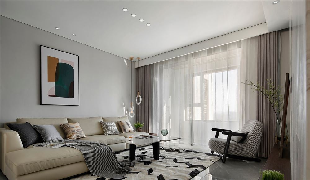 昭通市撫鎮門廣場現代簡約風格四居室裝修案例