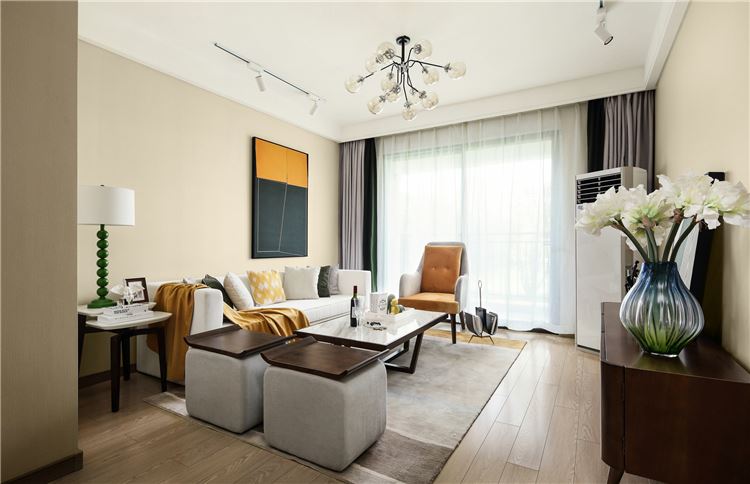 江門市保利大都會輕奢風格三居室裝修案例