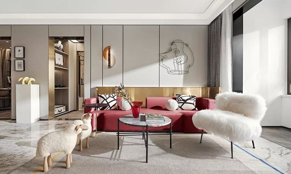 江門市碧桂園翡翠灣輕奢風格三居室裝修案例