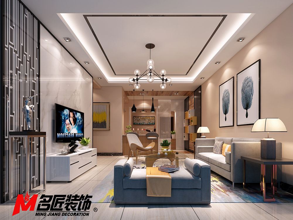 河源市鴻大城現代簡約風格三居室裝修案例