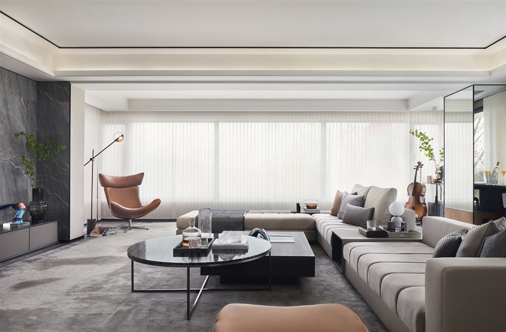 江門市碧桂園翡翠灣新中式風格四居室裝修案例