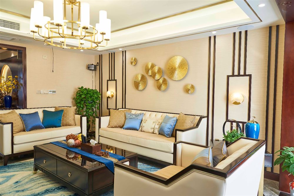 廣州市匯景新城新中式風格三居室裝修案例