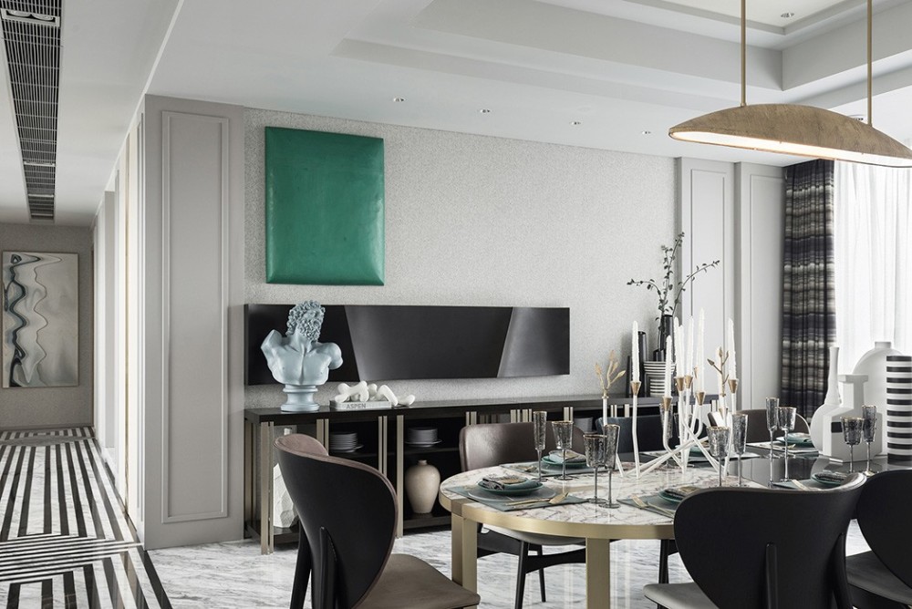 優(yōu)雅輕奢風(fēng)格室內(nèi)家裝案例效果圖-餐廳 優(yōu)雅輕奢風(fēng)格室內(nèi)家裝案例效果圖-餐廳