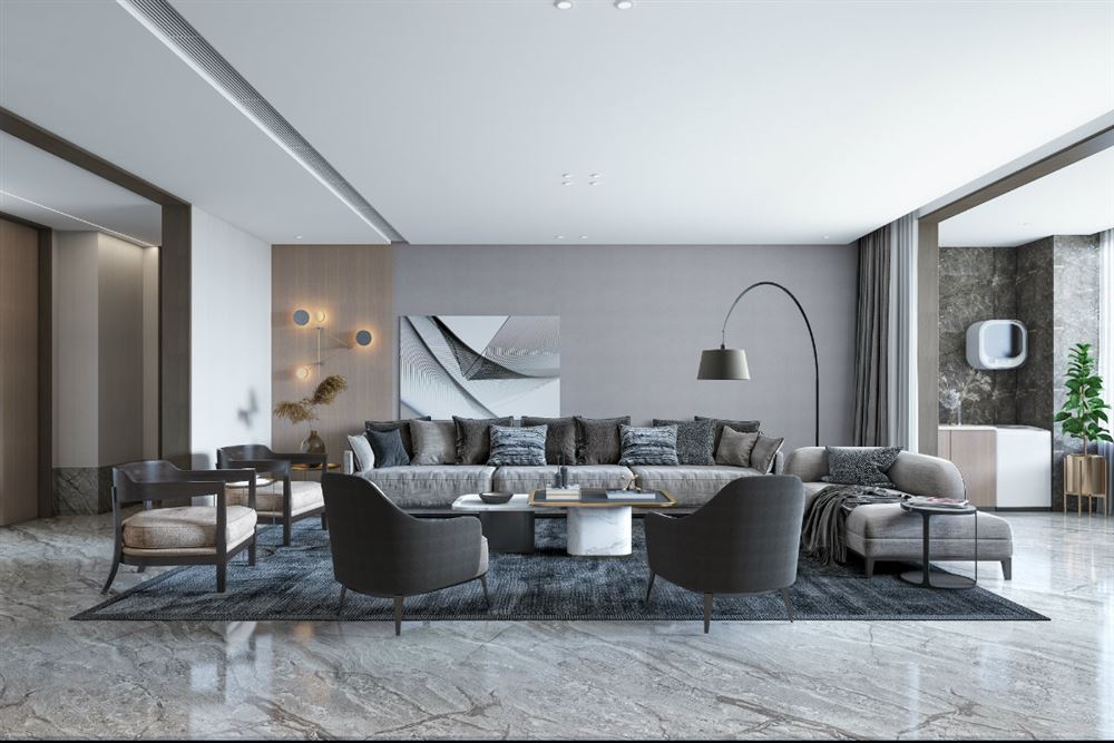 廣州市奧園灣區智谷現代風格三居室裝修案例