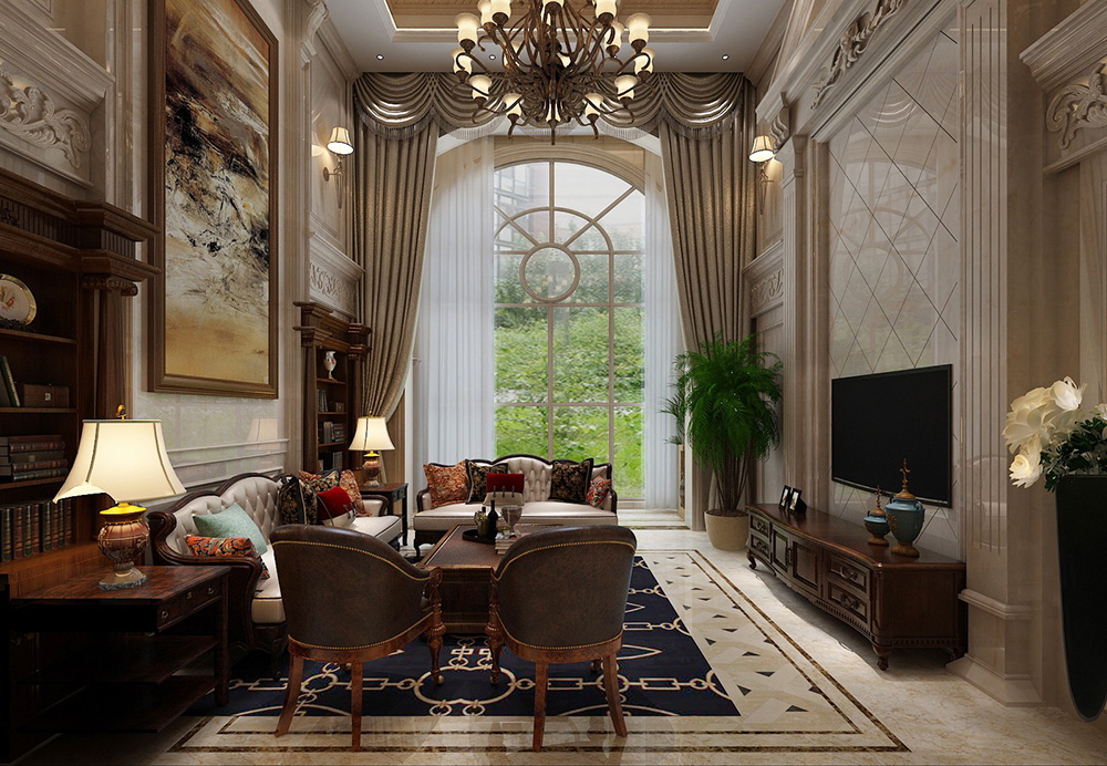 歐式風(fēng)格別墅裝修設(shè)計效果圖-美的御海東郡別墅460平米-別墅客廳裝修設(shè)計 歐式風(fēng)格別墅裝修設(shè)計效果圖-美的御海東郡別墅460平米-別墅客廳裝修設(shè)計