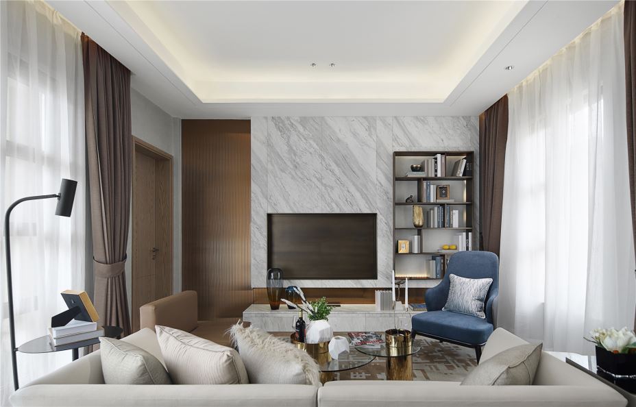 江門市德信園輕奢風(fēng)格三居室裝修案例