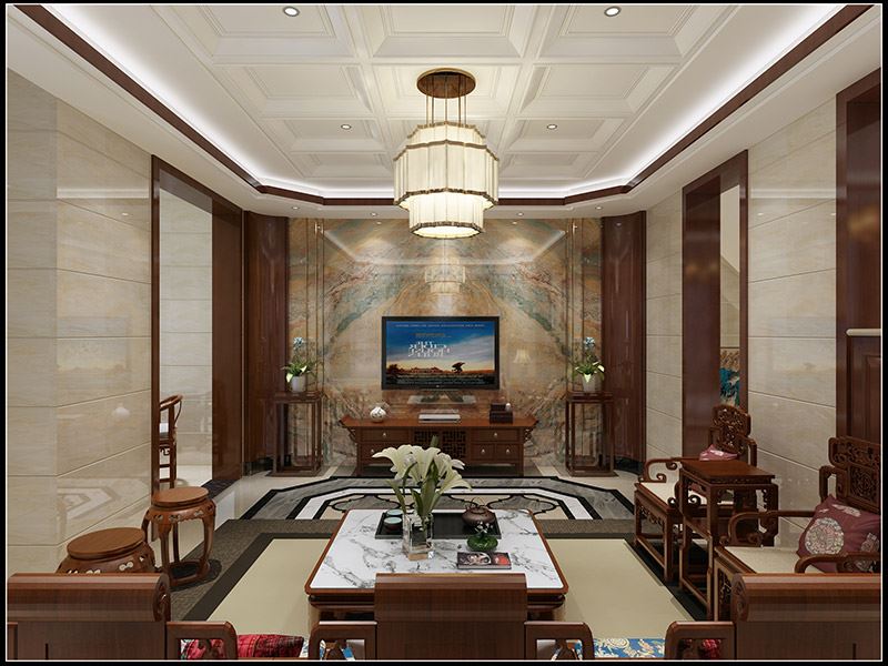 湖州市安吉清華園新中式風(fēng)格別墅裝修案例