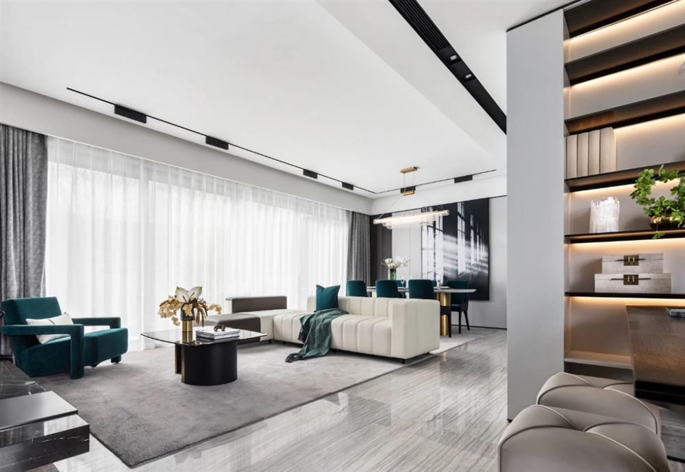 江門市世茂碧海銀湖輕奢風格復式裝修案例