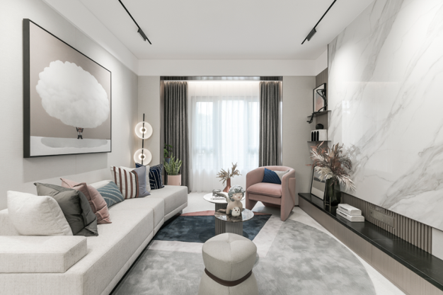 現代簡約風格室內設計家裝案例-客廳 現代簡約風格室內設計家裝案例-客廳