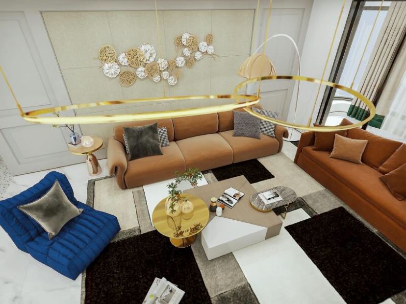 江門市東慶北路小區輕奢風格四居室裝修案例