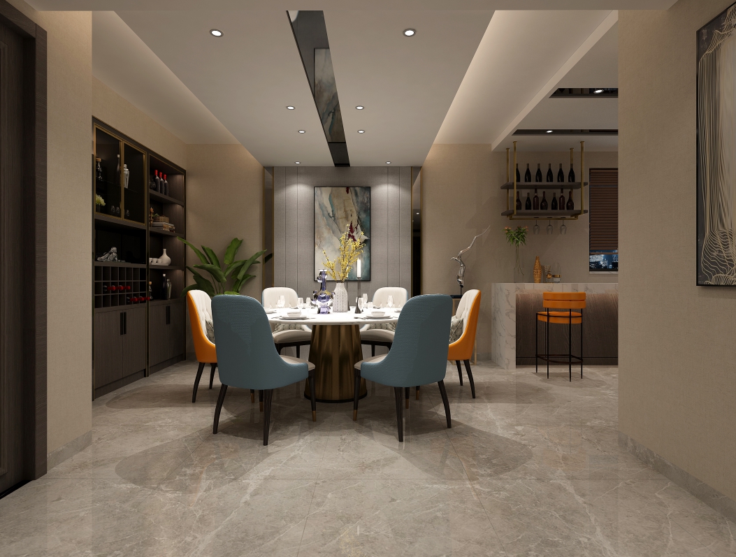 嘉興市寶石公館現代風格三居室裝修案例