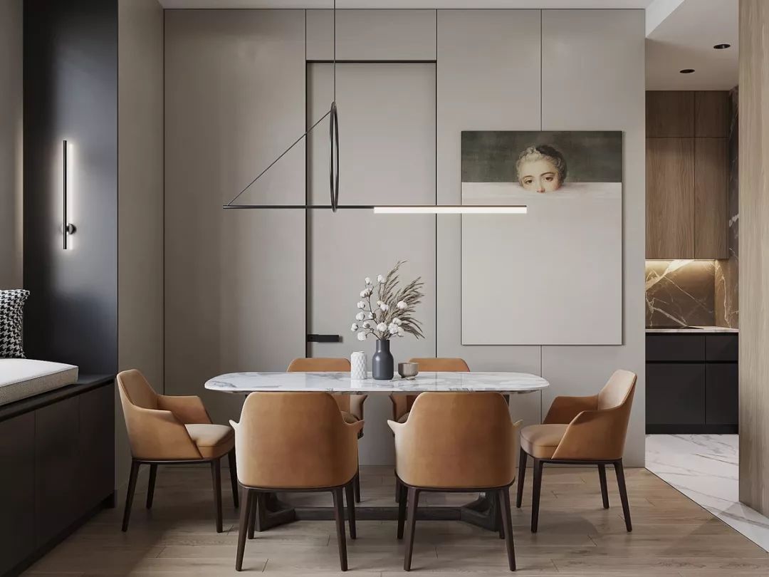 后現代輕奢風格家裝設計室內裝修效果圖-餐廳 后現代輕奢風格家裝設計室內裝修效果圖-餐廳