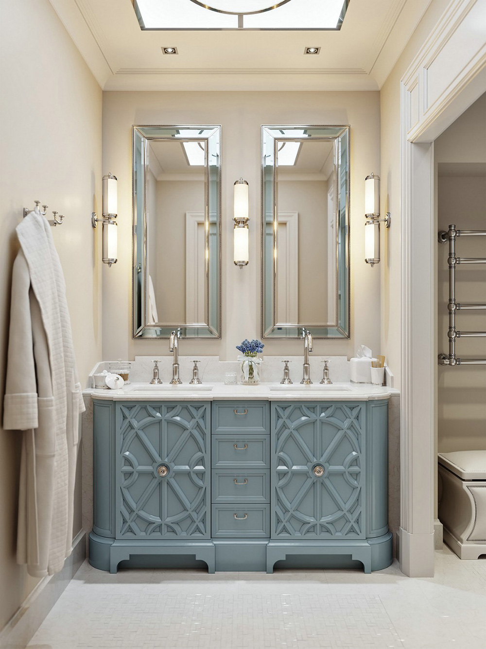 田園輕奢風格室內裝修效果圖-碧桂園新仕界四居180平米-洗漱臺 田園輕奢風格室內裝修效果圖-碧桂園新仕界四居180平米-洗漱臺