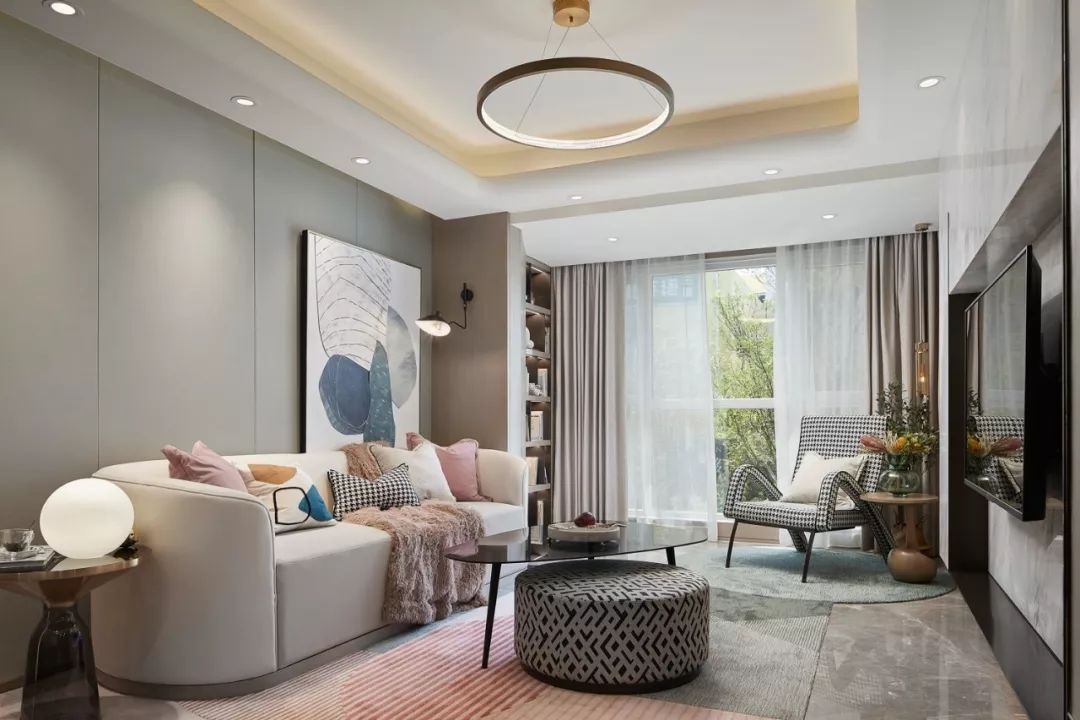 裝修案例莫蘭迪輕奢風格室內裝修效果圖-客廳 裝修案例莫蘭迪輕奢風格室內裝修效果圖-客廳