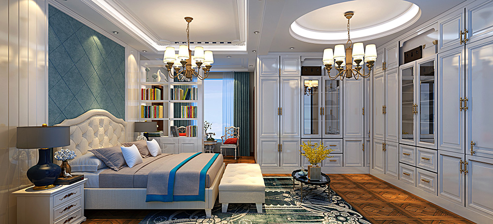 歐式風格別墅裝修設計效果圖-萬科水晶城別墅425平米-別墅裝修設計次臥 歐式風格別墅裝修設計效果圖-萬科水晶城別墅425平米-別墅裝修設計次臥