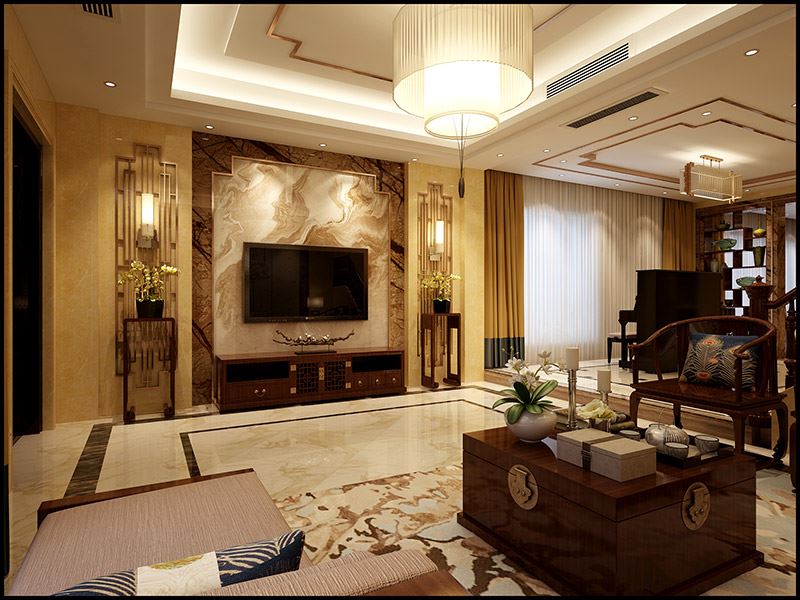 佛山市高明鈞明城新中式風格別墅裝修案例