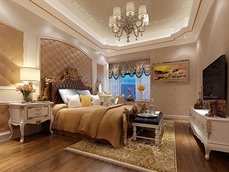 揭陽市博和城歐式風格四居室裝修案例