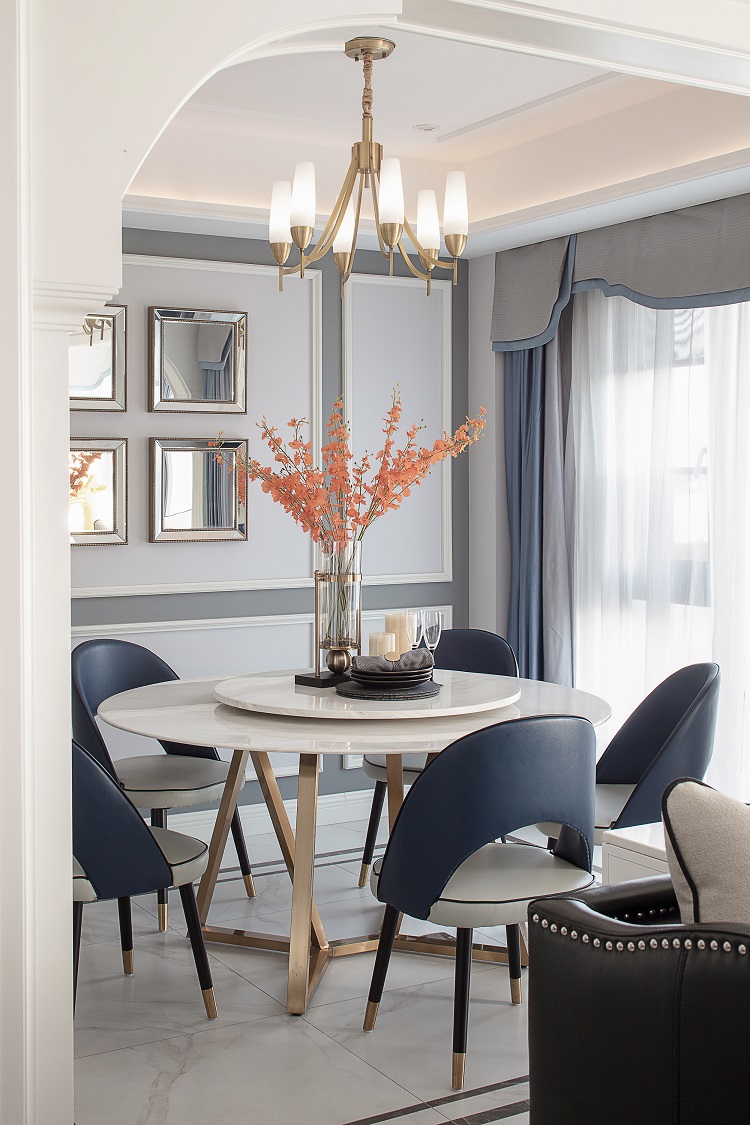 美式輕奢風格家裝設計別墅裝修效果圖-餐廳 美式輕奢風格家裝設計別墅裝修效果圖-餐廳