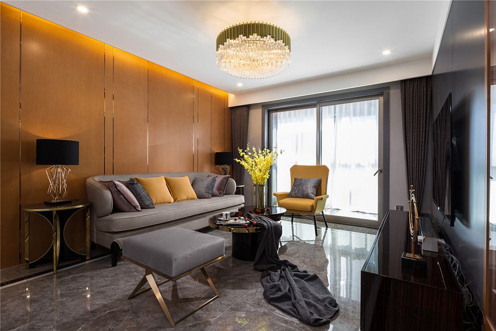 南寧市錦繡江南輕奢風格三居室裝修案例