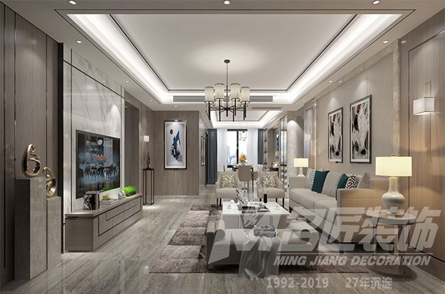 佛山市招商·悅府輕奢風格三居室裝修案例